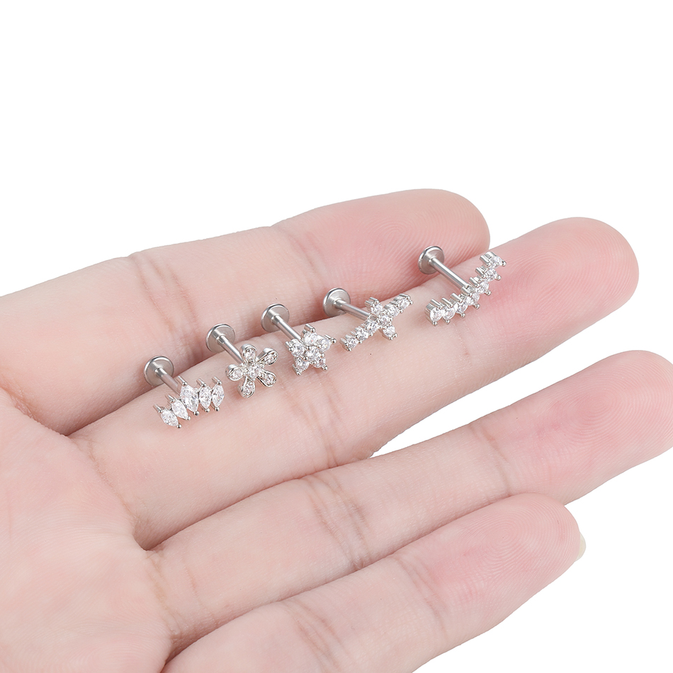 1Pc Flower Tragus Piercing Stu - Body Jewelry Surgical Steel review and price