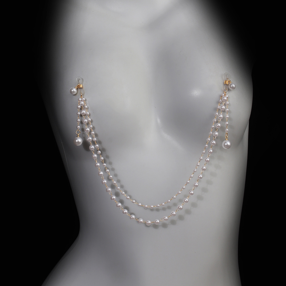 Imitation Pearl Tassel Chest C - Body Jewelry Retainers review and price