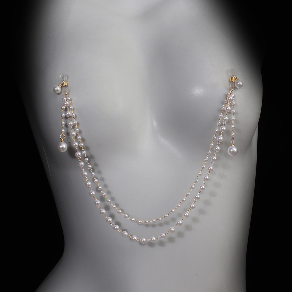 Imitation Pearl Tassel Chest C - Body Jewelry Retainers review and price