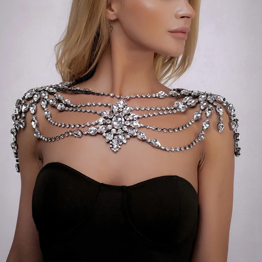 Boho Crystal Bridal Shoulder C - Body Jewelry Necklace review and price