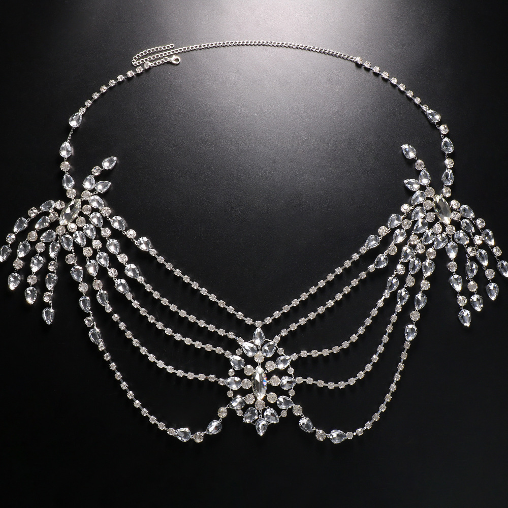 Boho Crystal Bridal Shoulder C - Body Jewelry Necklace review and price