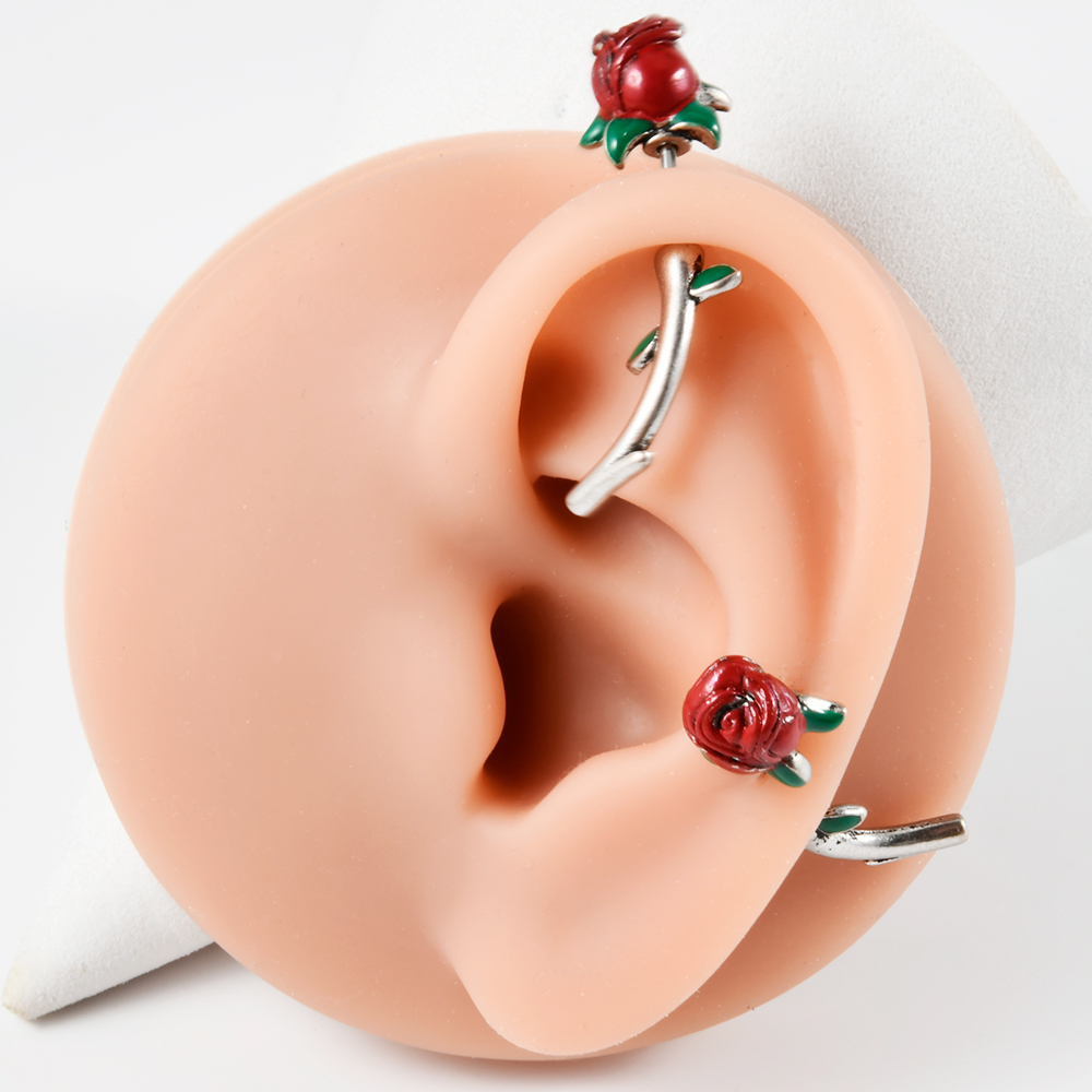 1PC Surgical Steel  Red Rose F - Body Jewelry Surgical Steel review and price