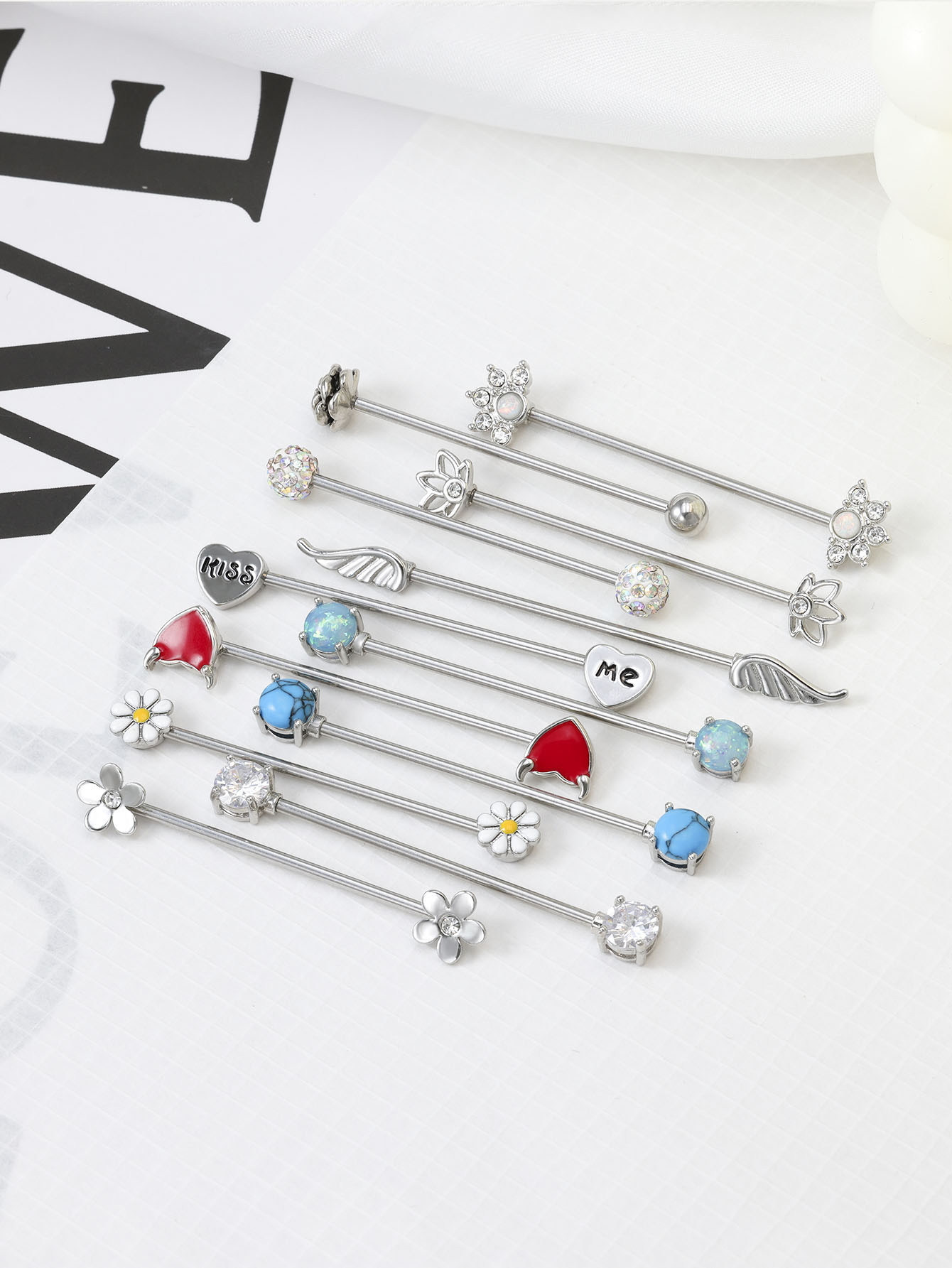 16G Arrows Hearts Industrial B - Body Jewelry Surgical Steel review and price
